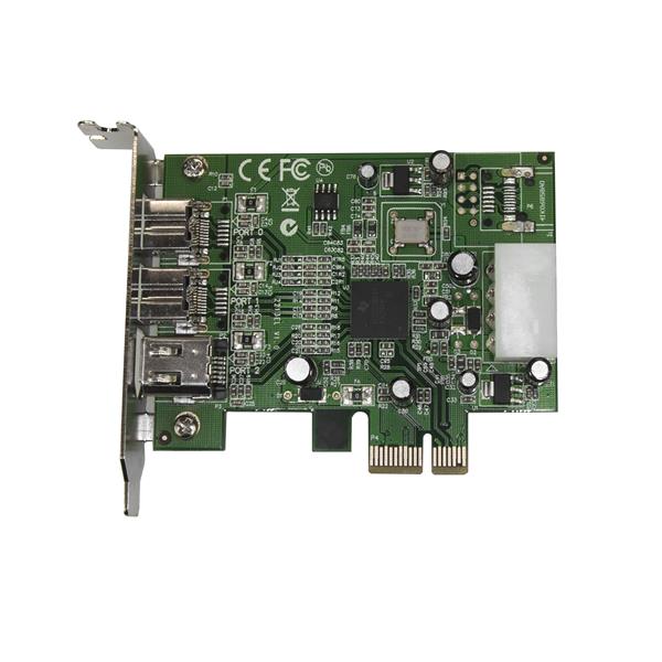 3-Port 2b 1a PCI Express FireWire Card Adapter - Low Profile IEEE 1394b/1394a for PC