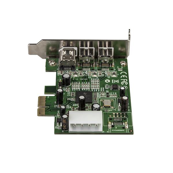 3-Port PCI Express FireWire Card Adapter with 2 FireWire 800 & 1 FireWire 400 ports for enhanced PC connectivity.