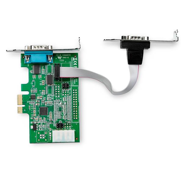2 Port RS232 Serial Adapter Card with 16950 UART, adding high-speed DB9 ports for devices up to 921.4Kbps.