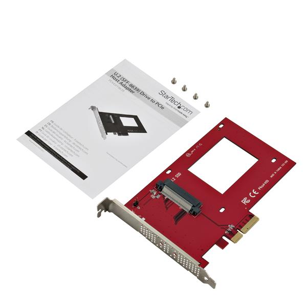 High-speed U.2 to PCIe adapter for NVMe SSDs, compatible with PCIe 3.0 and SFF-8639, ideal for desktops and servers.