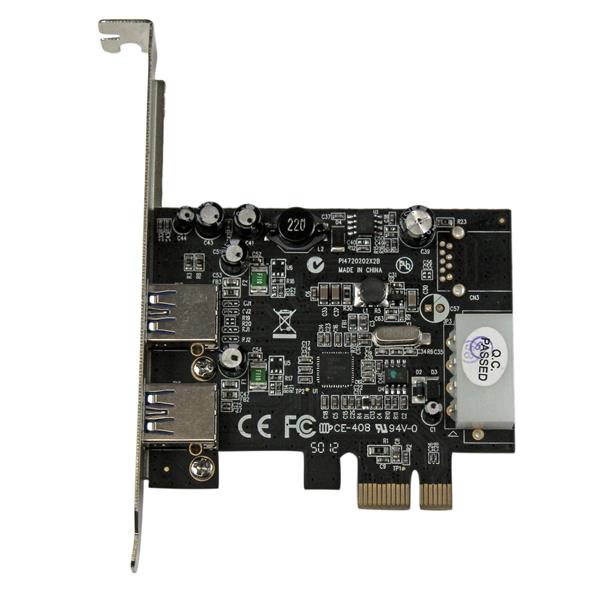 2-Port USB 3.0 PCIe Expansion Card for high-speed data transfer, supporting UASP and LP4 power for reliable connectivity.