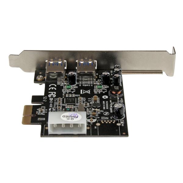 2-Port USB 3.0 PCIe Expansion Card with UASP for high-speed data transfer, ideal for connecting multiple peripherals.