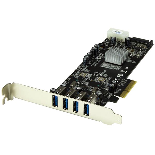 4-Port PCI Express USB 3.0 Card with UASP - Dual 5Gbps Channels for Fast Data Transfer