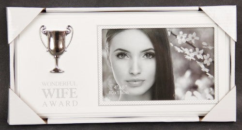 Photo Frame With Silver Trophy - Wife