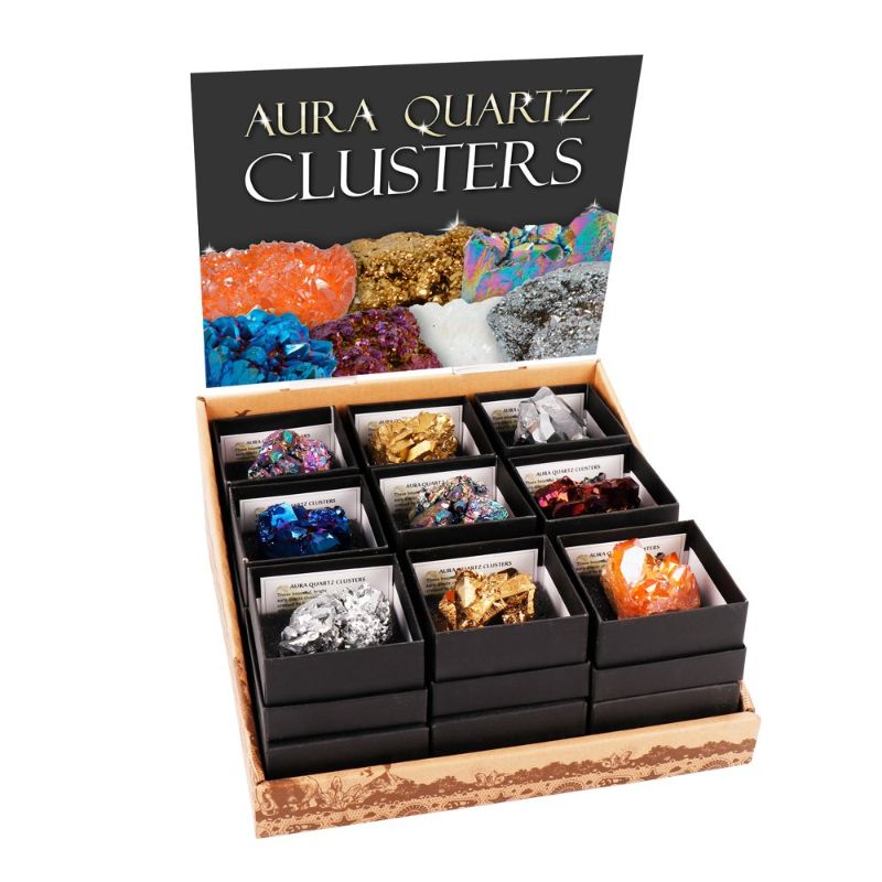 Aura Quartz Cluster (Box of 18 Assorted)