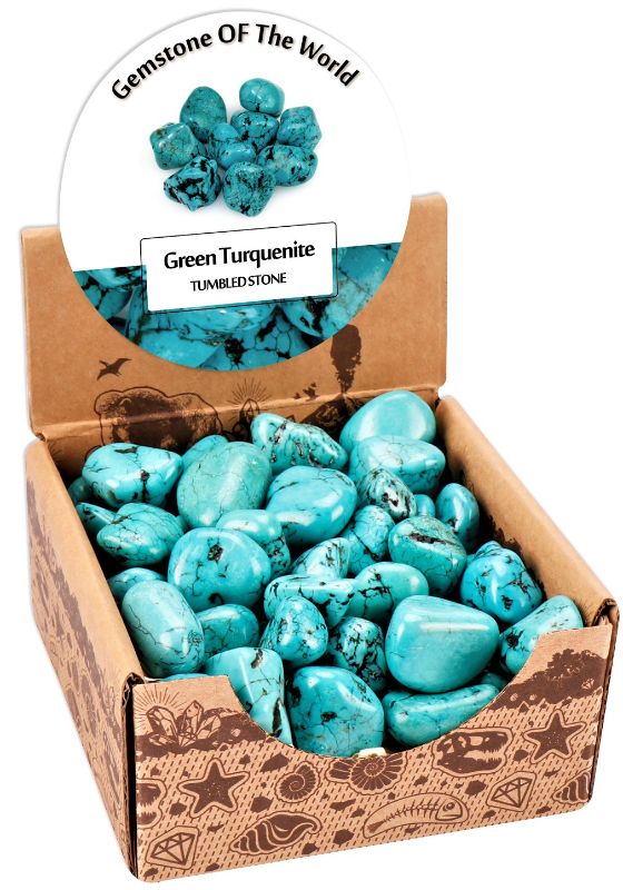 Tumbled stone - Green Turquenite (0.5Kg Box)