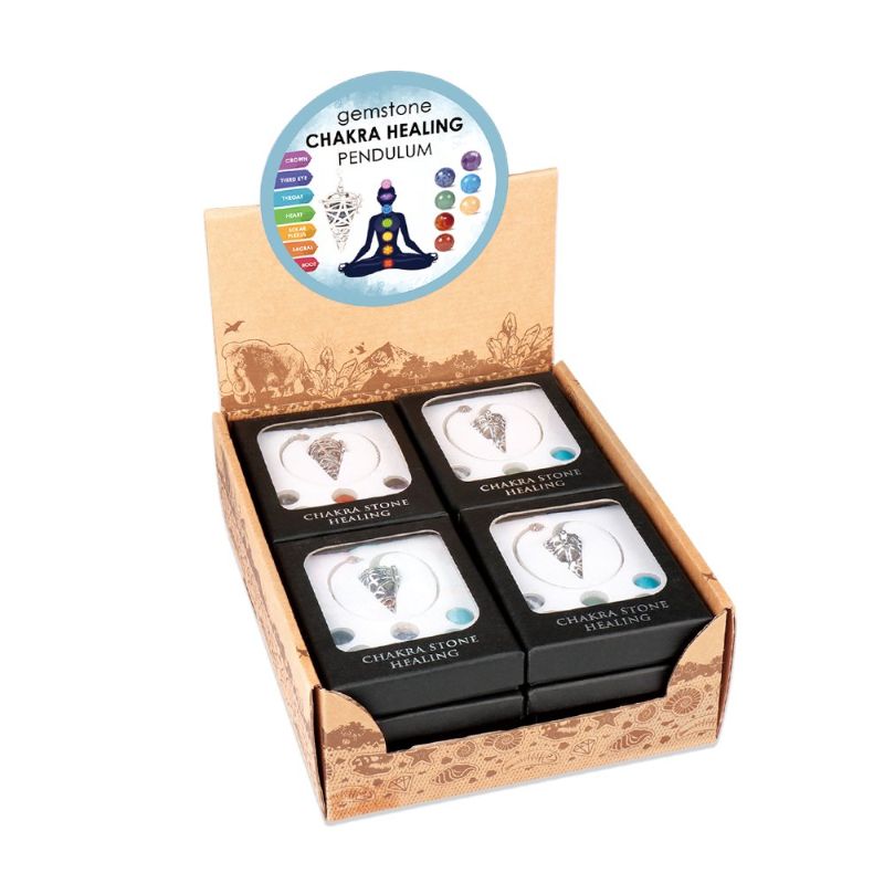 Gemstone Chakra Healing Pendulum (Box of 12)