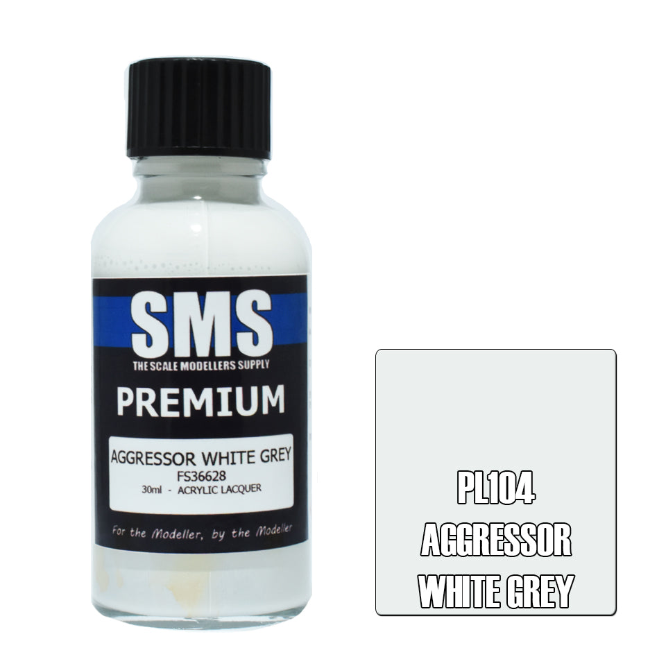 AIR BRUSH PAINT 30ML PREMIUM AGGRESSOR WHITE GREY ACRYLIC LACQUER SCALE
