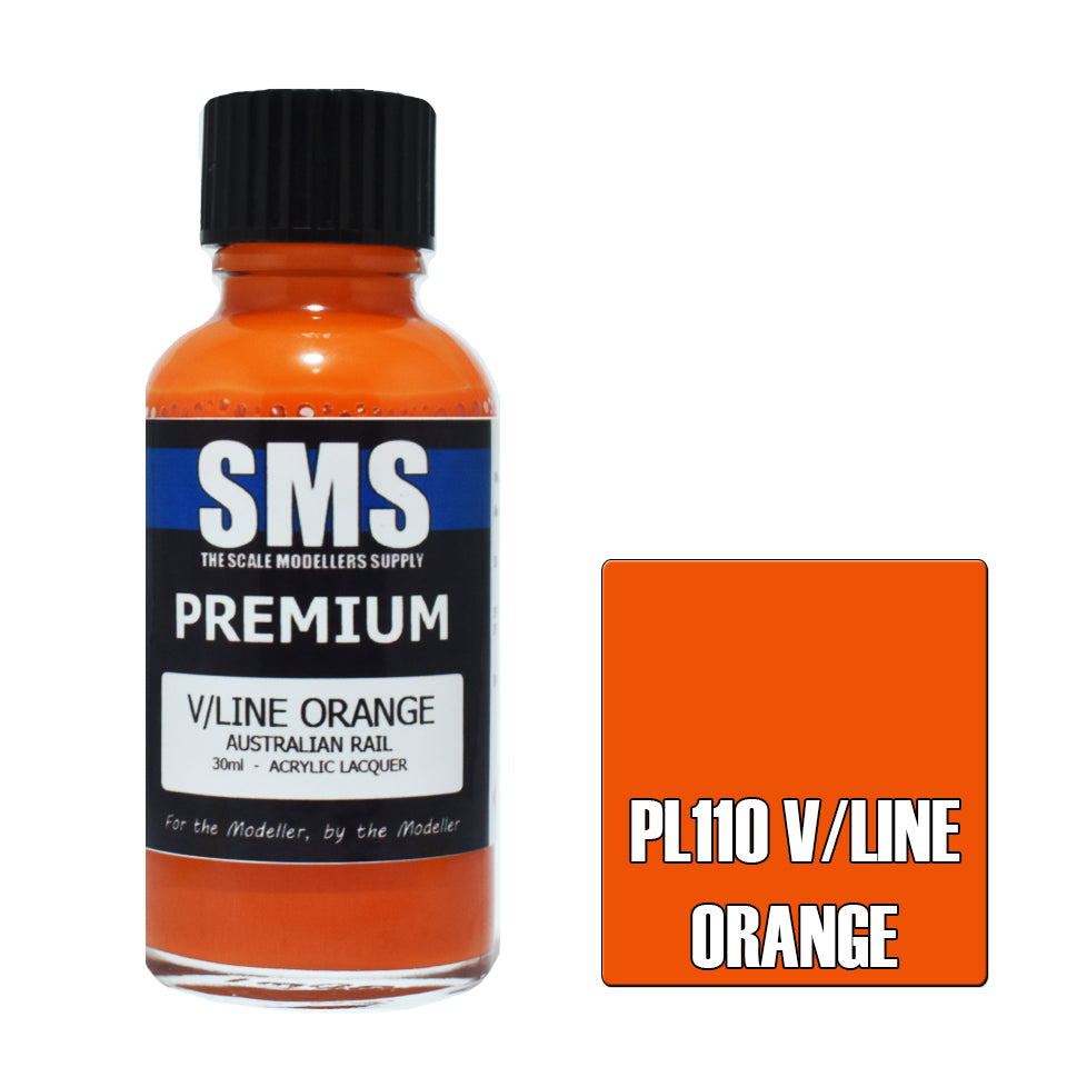 AIR BRUSH PAINT 30ML PREMIUM V/LINE ORANGE ACRYLIC LACQUER SCALE