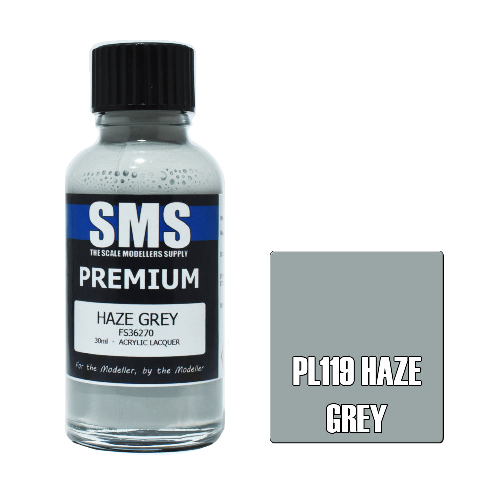 AIR BRUSH PAINT 30ML PREMIUM HAZE GREY ACRYLIC LACQUER SCALE MODELLERS SUPPLY