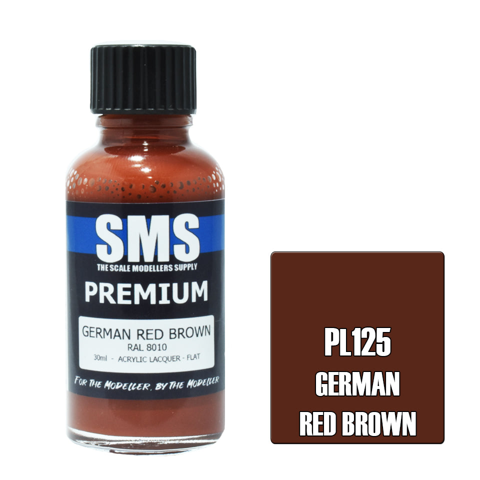 AIR BRUSH PAINT 30ML PREMIUM GERMAN RED BROWN ACRYLIC LACQUER SCALE