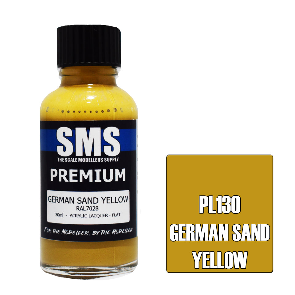 AIR BRUSH PAINT 30ML PREMIUM GERMAN SAND YELLOW ACRYLIC LACQUER SCALE