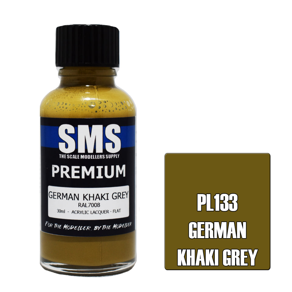 AIR BRUSH PAINT 30ML PREMIUM GERMAN KHAKI GREY ACRYLIC LACQUER SCALE