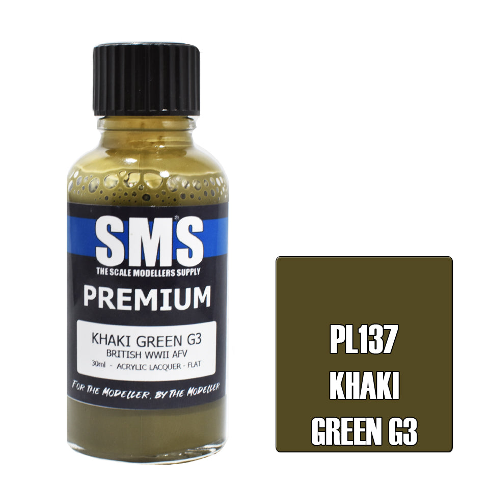 AIR BRUSH PAINT 30ML PREMIUM KHAKI GREEN G3 ACRYLIC LACQUER SCALE