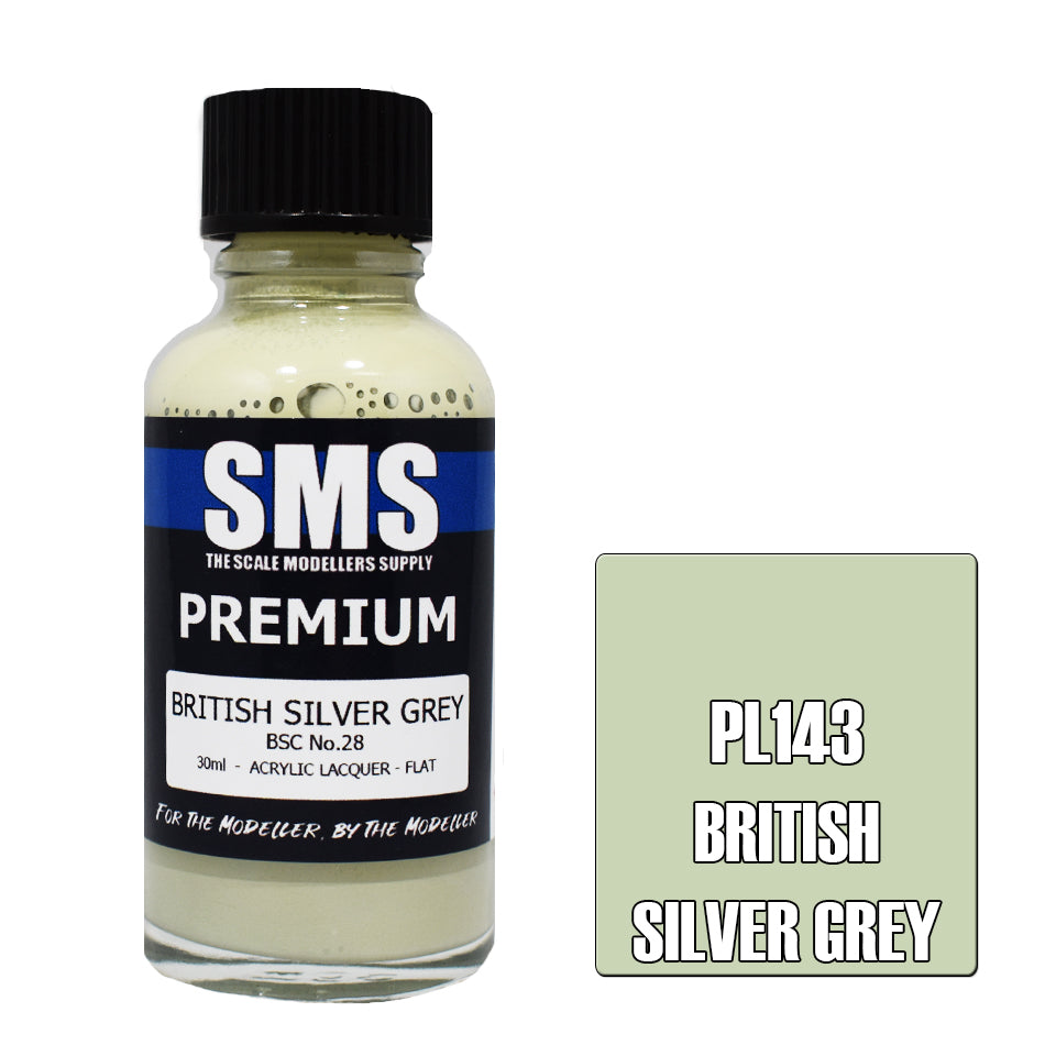 AIR BRUSH PAINT 30ML PREMIUM BRITISH SILVER GREY ACRYLIC LACQUER SCALE