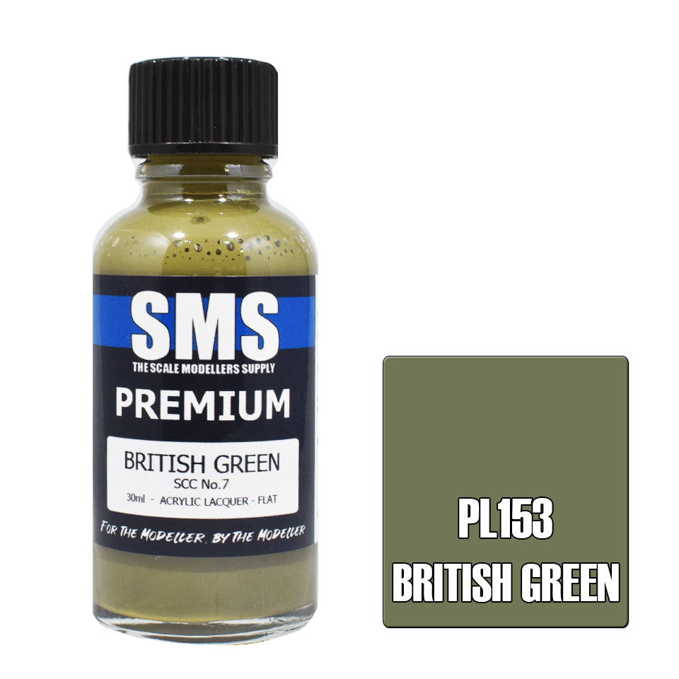 AIR BRUSH PAINT 30ML PREMIUM BRITISH GREEN SCC NO.7 ACRYLIC LACQUER SCALE