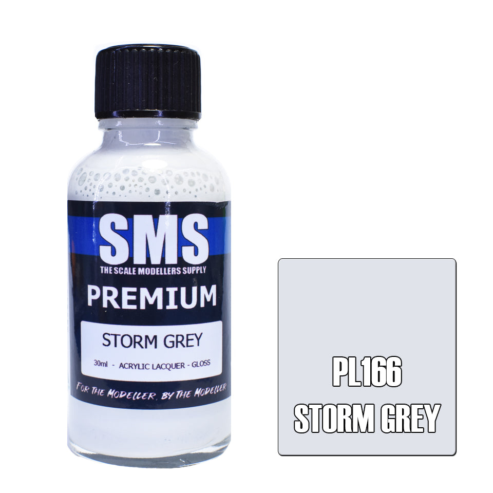 AIR BRUSH PAINT 30ML PREMIUM STORM GREY ACRYLIC LACQUER SCALE MODELLERS SUPPLY