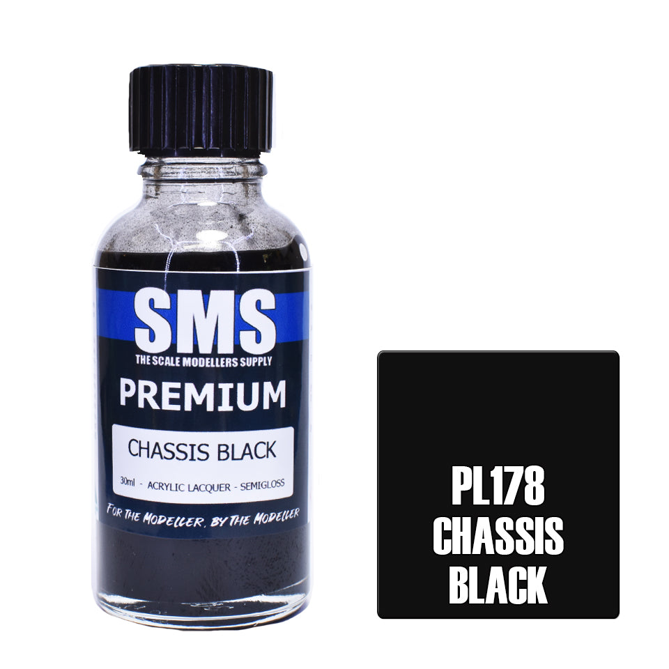 AIR BRUSH PAINT 30ML PREMIUM CHASSIS BLACK ACRYLIC LACQUER SCALE