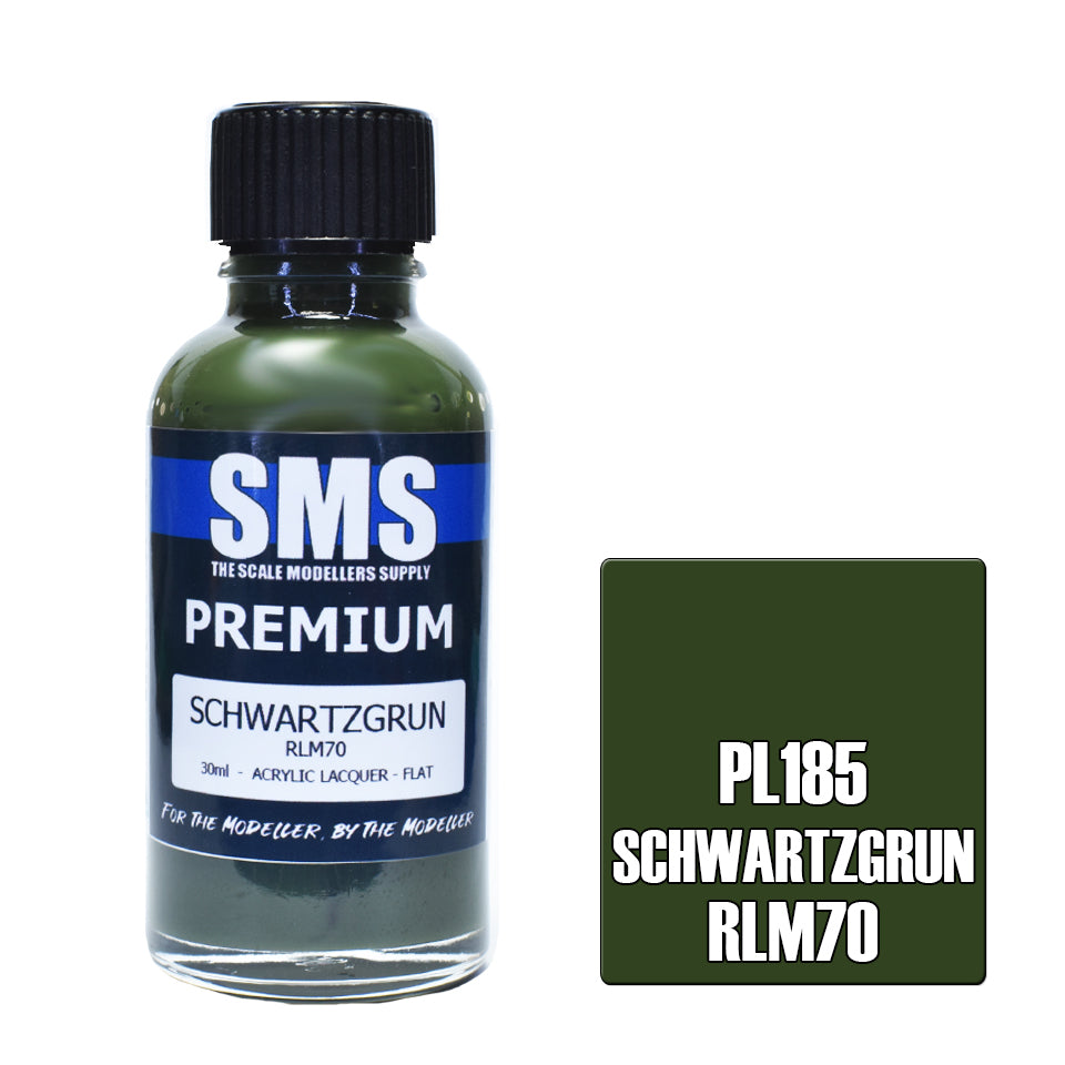 AIR BRUSH PAINT 30ML PREMIUM SCHWARTZGRUN RLM70 ACRYLIC LACQUER SCALE