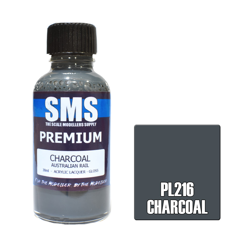 AIR BRUSH PAINT 30ML PREMIUM CHARCOAL ACRYLIC LACQUER SCALE MODELLERS SUPPLY