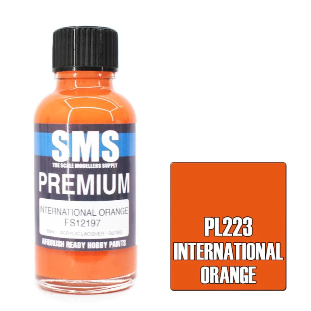 AIR BRUSH PAINT 30ML PREMIUM INTERNATIONAL ORANGE ACRYLIC LACQUER SCALE