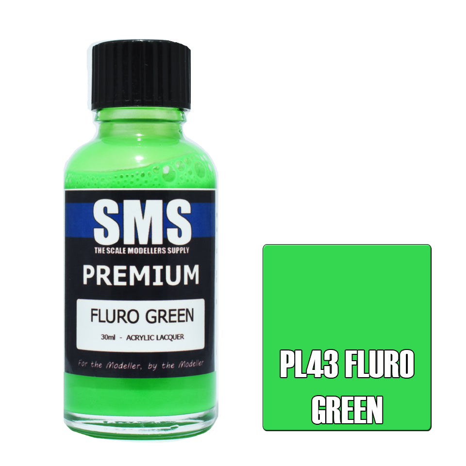AIR BRUSH PAINT 30ML PREMIUM FLURO GREEN ACRYLIC LACQUER SCALE MODELLERS SUPPLY