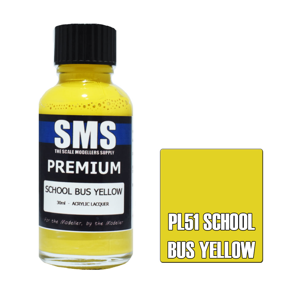 AIR BRUSH PAINT 30ML PREMIUM SCHOOL BUS YELLOW ACRYLIC LACQUER SCALE