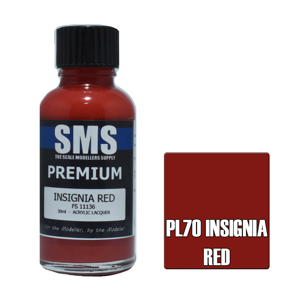 AIR BRUSH PAINT 30ML PREMIUM INSIGNIA RED ACRYLIC LACQUER SCALE MODELLERS SUPPLY