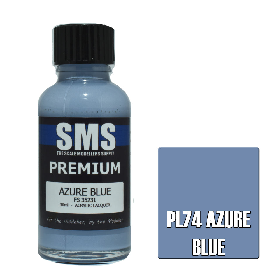 AIR BRUSH PAINT 30ML PREMIUM AZURE BLUE ACRYLIC LACQUER SCALE MODELLERS SUPPLY