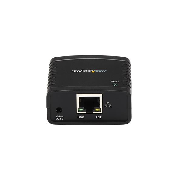 10/100Mbps Ethernet to USB print server enabling multi-user access for USB printers with easy web management and plug-and-play setup.