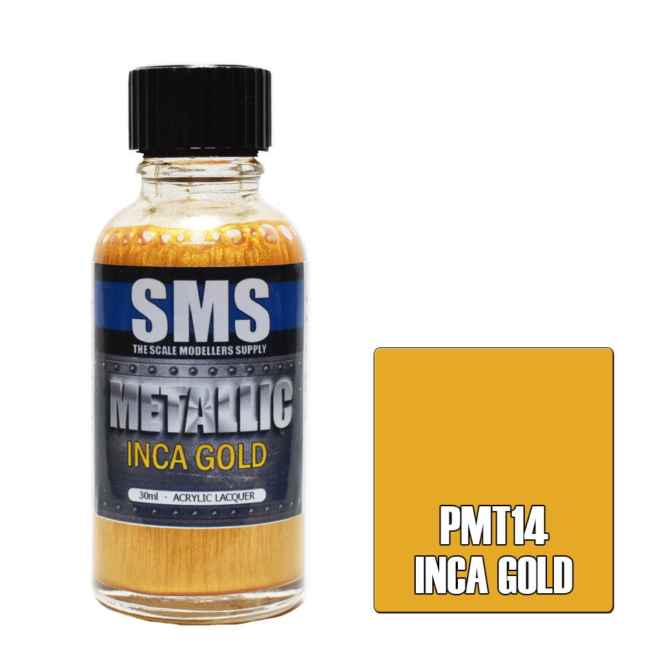 AIR BRUSH PAINT 30ML METALLIC INCA GOLD ACRYLIC LACQUER SCALE MODELLERS SUPPLY