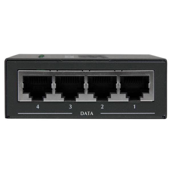 4-Port Gigabit PoE+ Injector powering up to 4 devices with 30W each, perfect for IP cameras and access points.