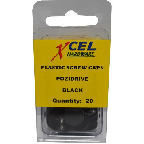 Plastic Screw Caps - Pozi Black (20)