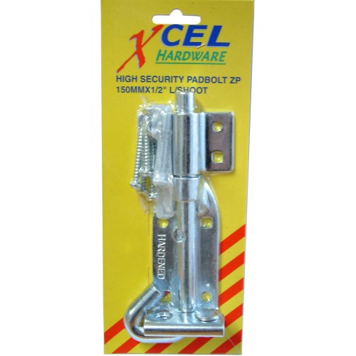 High-security 150mm padlock in bright zinc-plated steel, designed for durability and corrosion resistance.