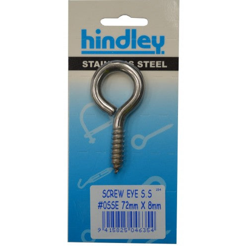 Durable 72mm Screw Eyes for secure hanging; ideal for DIY, crafts, and outdoor projects with a 20mm inner diameter.