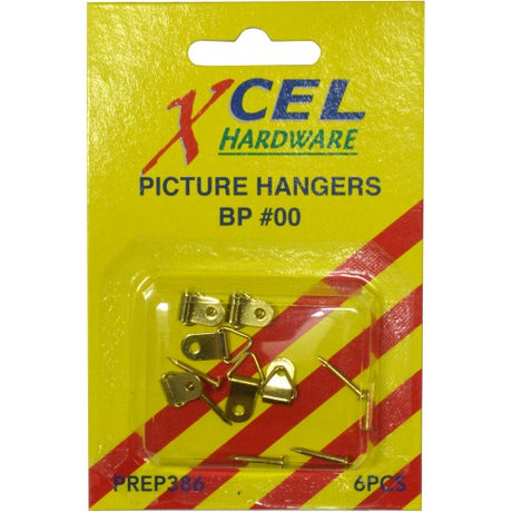 Picture Hanging Tabs in a pack of 6, featuring strong triangular rings for easy and secure wall art display.