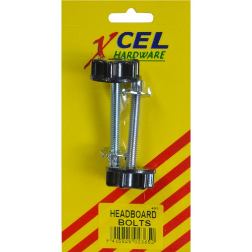 Durable 8mm headboard bolts for secure fastening, ideal for wooden or metal frames, includes 2 zinc-plated steel bolts.