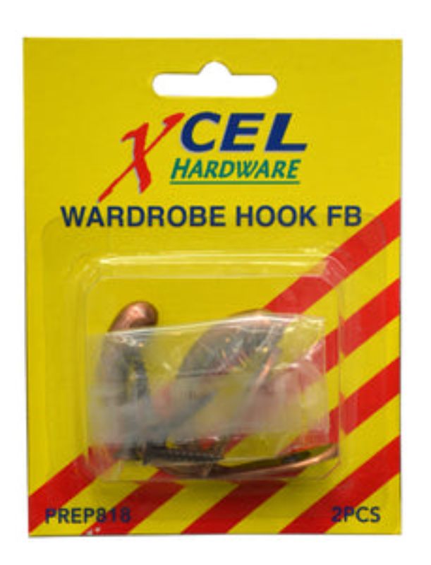 Wardrobe Hooks FB 2-pce Carded Xcel