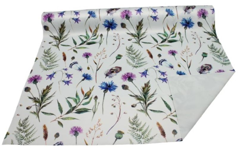 Euro Wrap Botanical Collage Roll, 65mic, 60cm x 50m, featuring elegant botanical designs for stylish gift-wrapping.