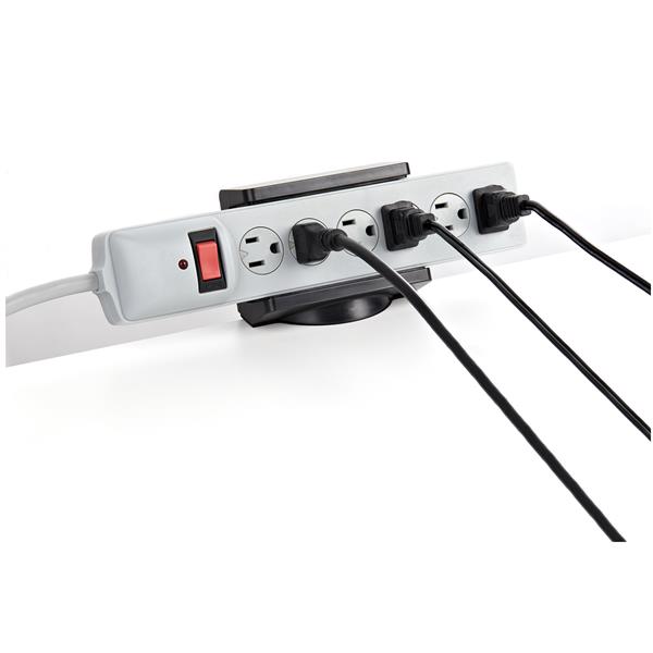 Clamp-on Power Strip Desk Mount Holder - Cable Management for Organized Workspaces