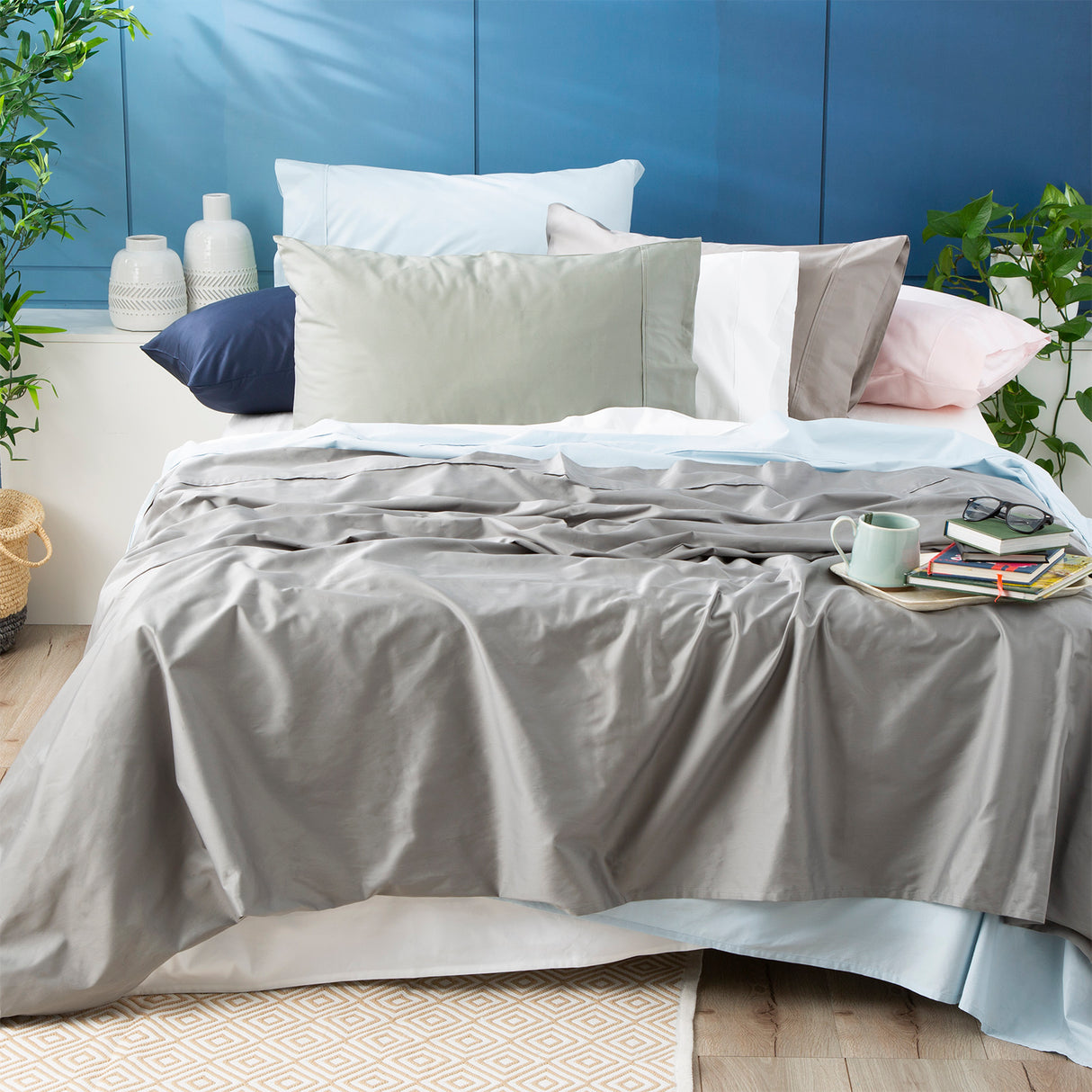 Park Avenue 500 TC Bamboo Cotton sheet set Long Single Indigo