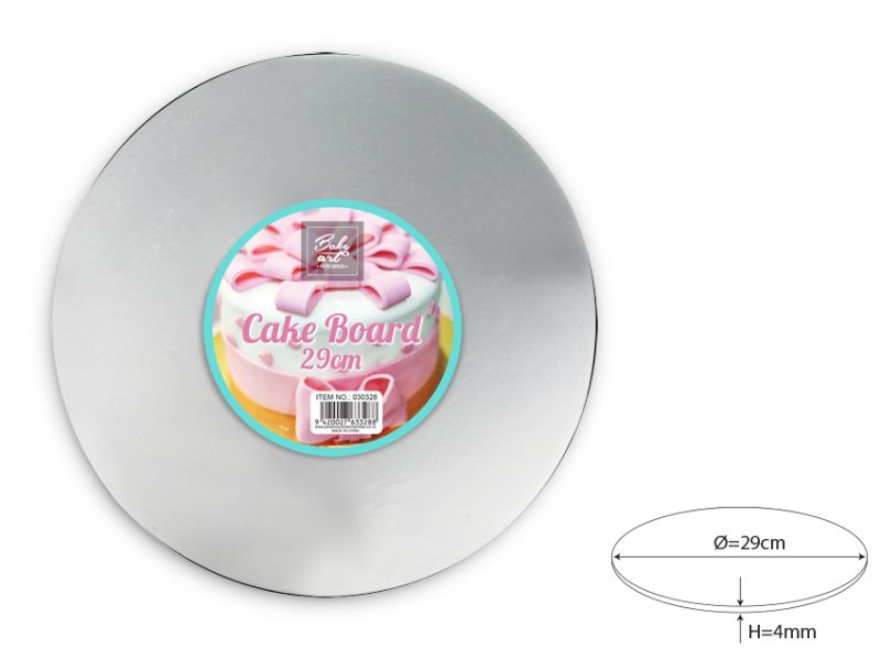 Cake Board - Round Silver 29cm (24 Units)