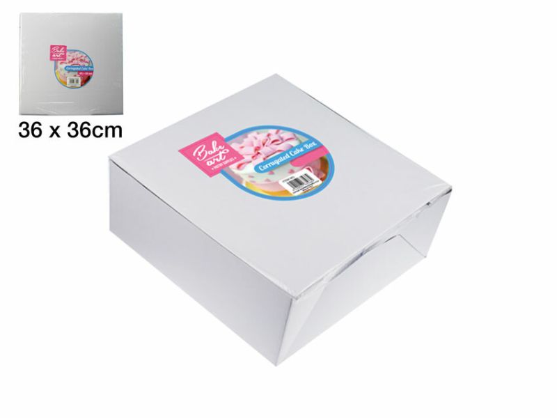 Cake Box - Corrugated White 36cm (24 Units)