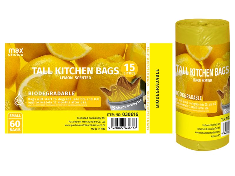 Tidy Kitchen Bag - MC Small 15L Lemon Scented (12 Packs)