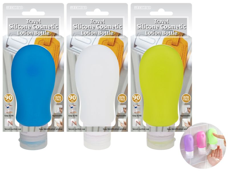 Cosmetic Lotion Bottle with Suction Cup (Set of 12 Asstd)