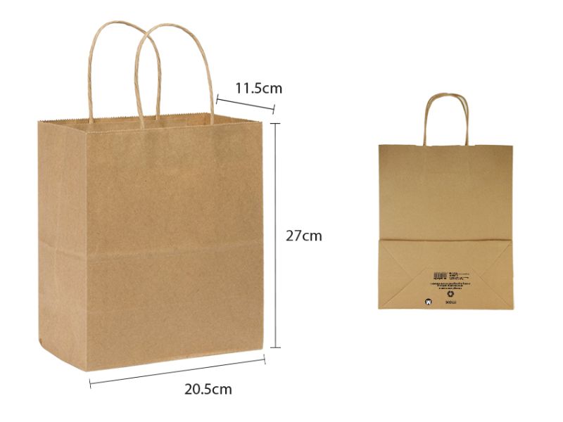 Paper Bag - Brown Kraft with Twisted Handle 27cm (50 Units)
