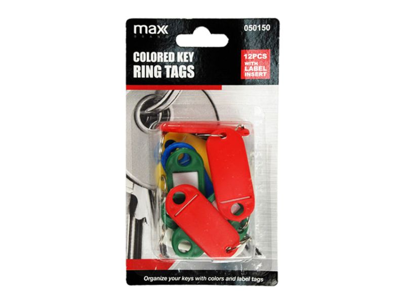 Key Ring Tags - Coloured (24 Packs)