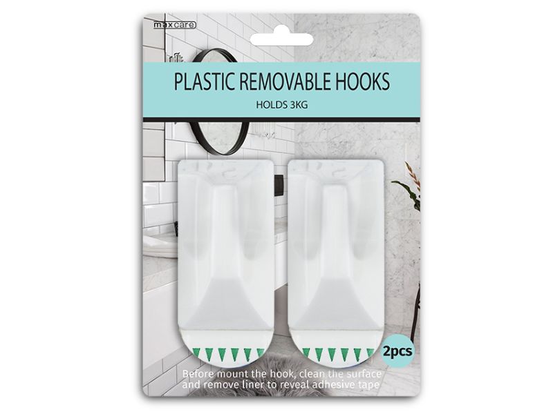 Removable Oval Hooks - Plastic XL 74mm (24 Packs)