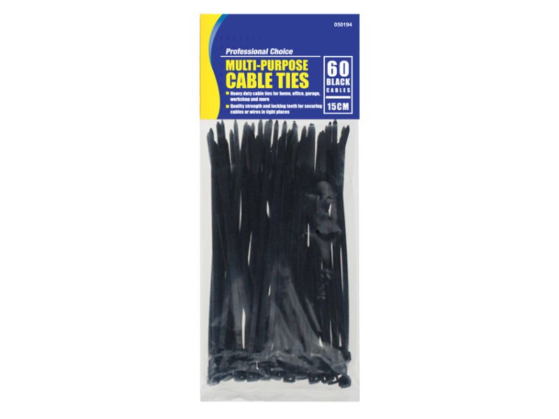 Cable Ties - Black 15cm (24 Packs)