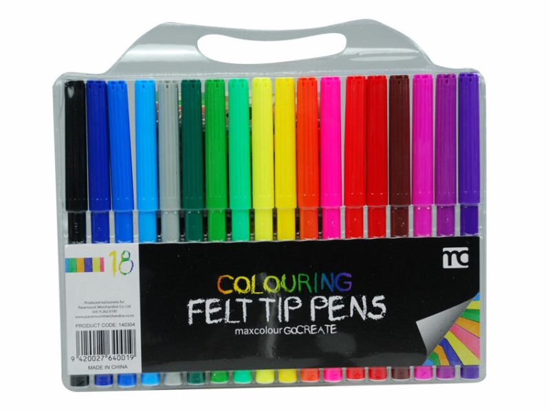 Felt Tip Coloring Pen Set - MC (12 Packs)